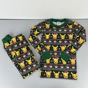 Hanna Andersson Pokemon Pikachu Holiday Christmas Santa Pajamas Size 110 / 5 US